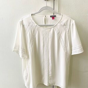 Vince Camuto White Flutter Sleeve Blouse